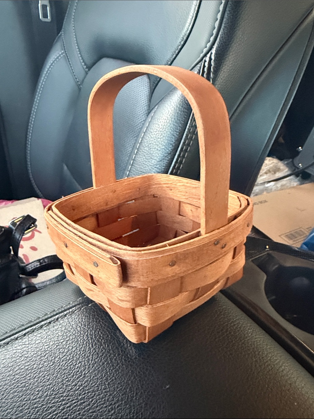 Longaberger Brown Basket with Handle - Stylish Storage